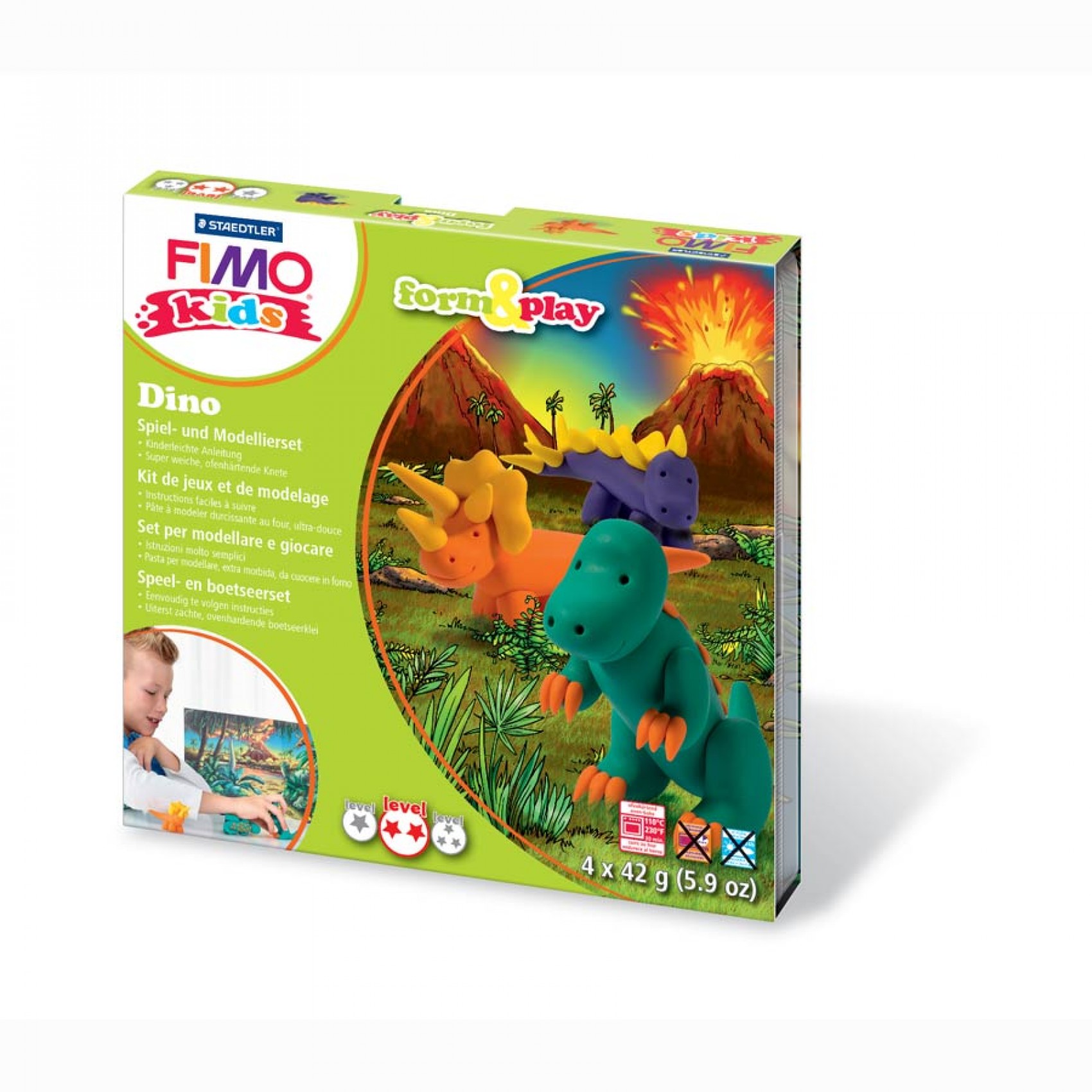 Fantastiko Boîte De Jeu De Pâte à Modeler Dinosaure 30x8x24 cm