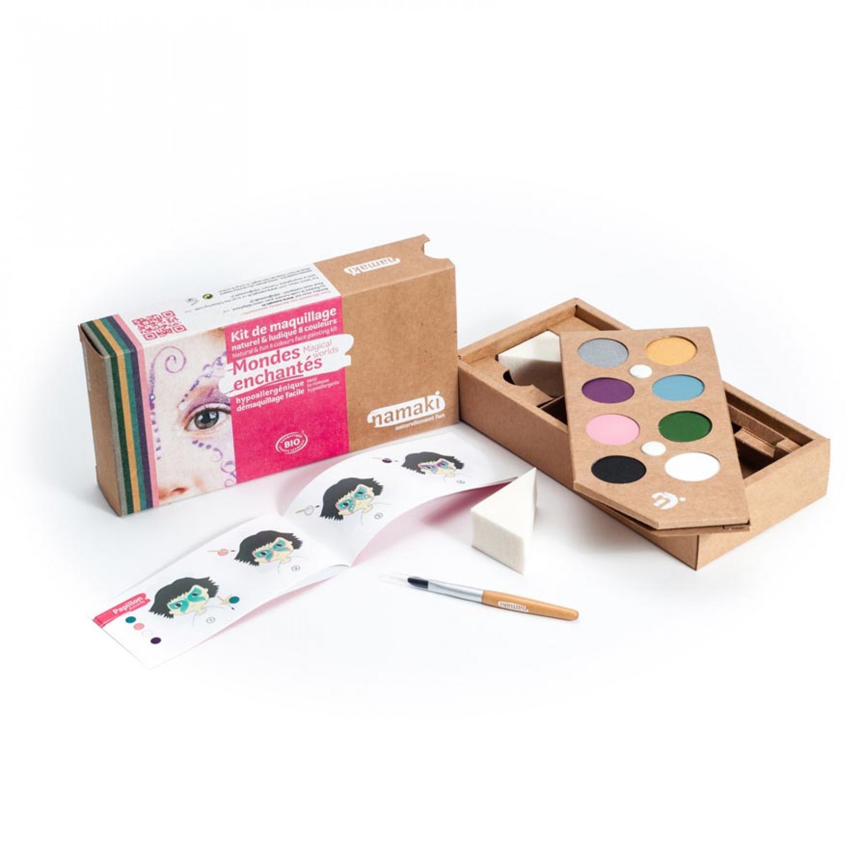 Namaki - Kit de maquillage Bio 8 couleurs Monde enchantés - à