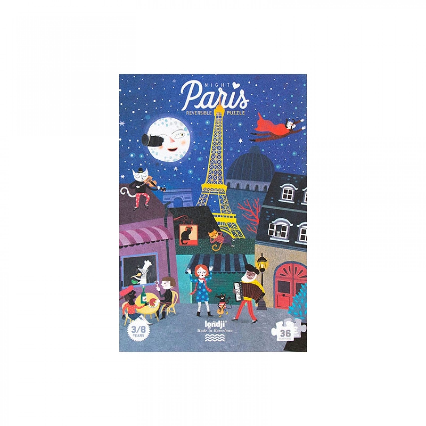 Puzzle pocket réversible nuit et jour - Paris - 36 pièces
