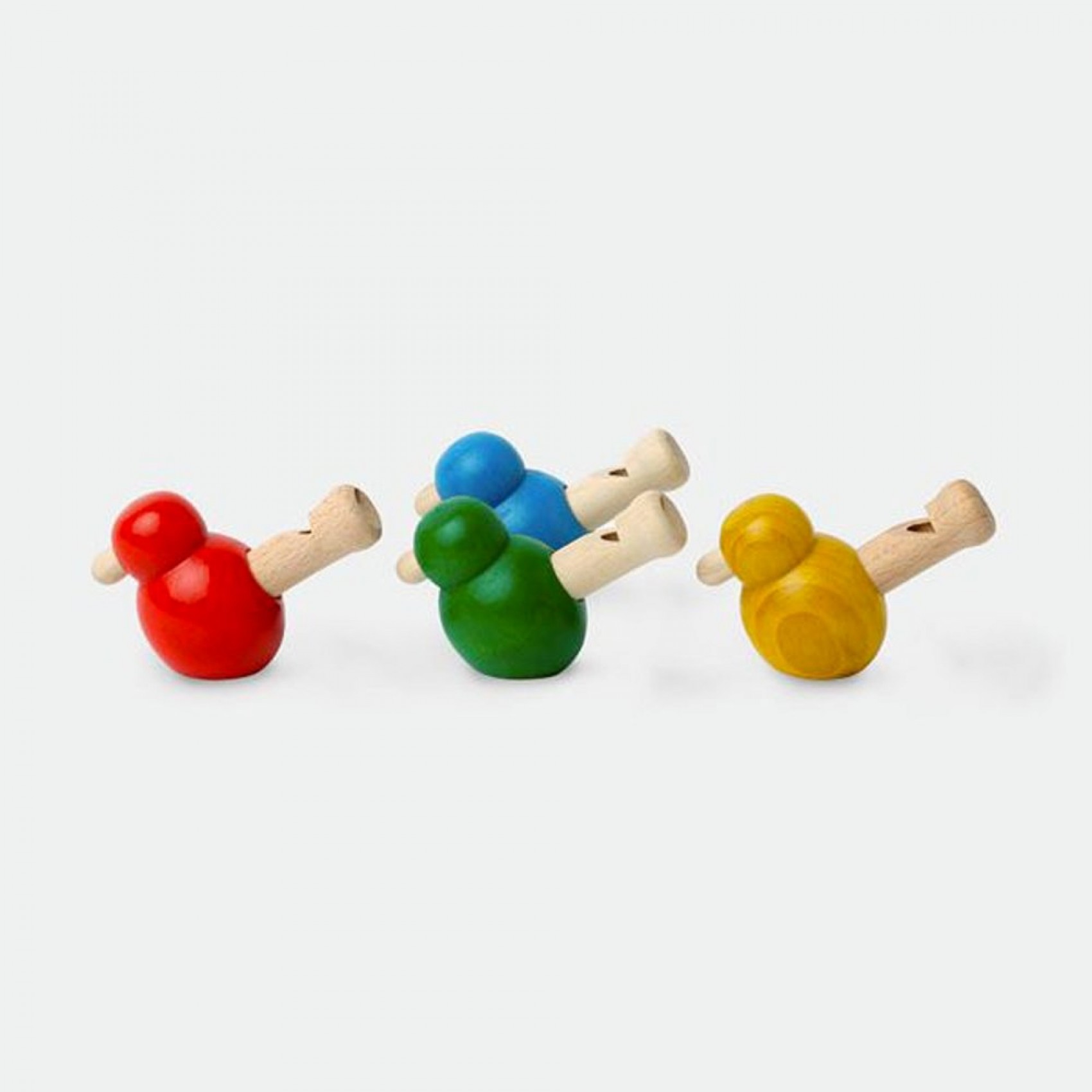 Sifflet à poussoir en bois et plastique multicolore : Jeux et