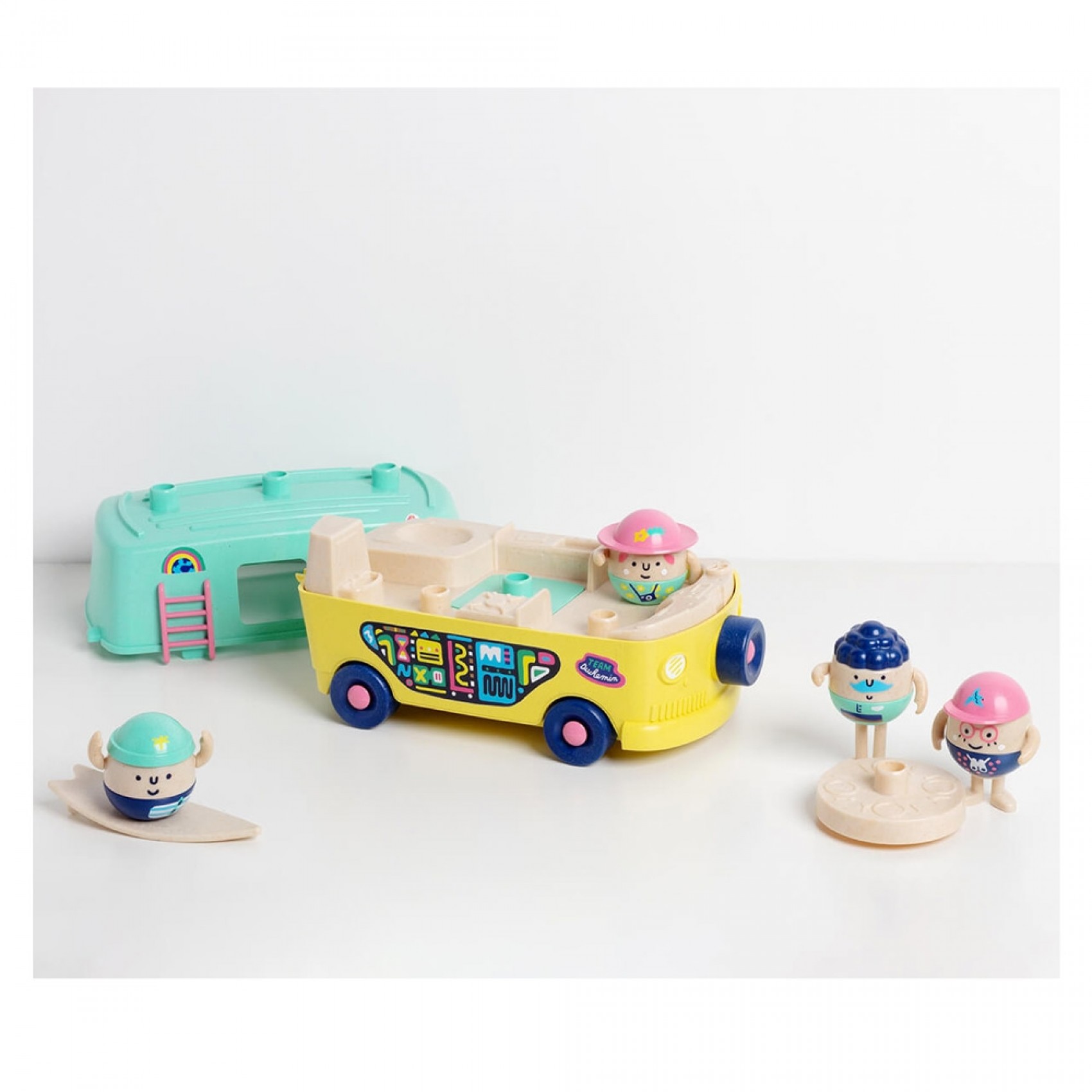 Les Mini Mondes - Jouets en plastique recyclé (van, bateau, seau
