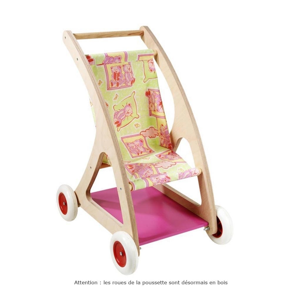 Chaise haute Nounours rose pour poupée - JBBois