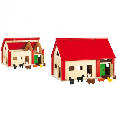 TOWO Ferme jouet avec animaux en bois - Shinnington Farm - cabane en  rondins de bois ferme en