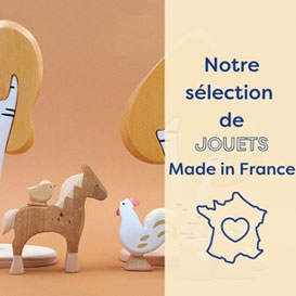 Coffret de trois jouets d'éveil fabriqués en France - Orange - Le